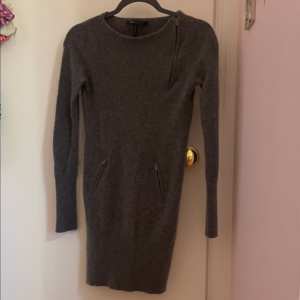 BCBGMaxAzria Dark Gray Long Sleeve Dress